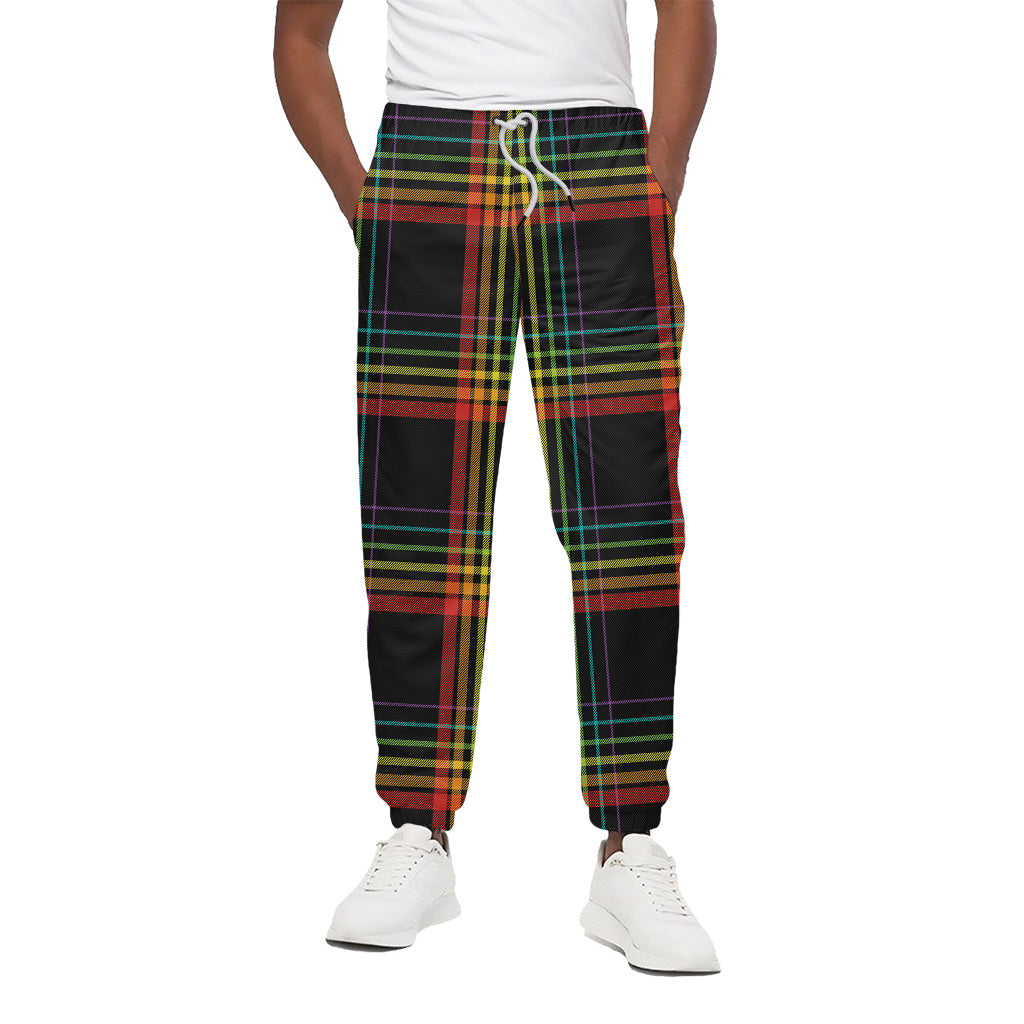 Rainbow Tartan Pattern Print Cotton Pants