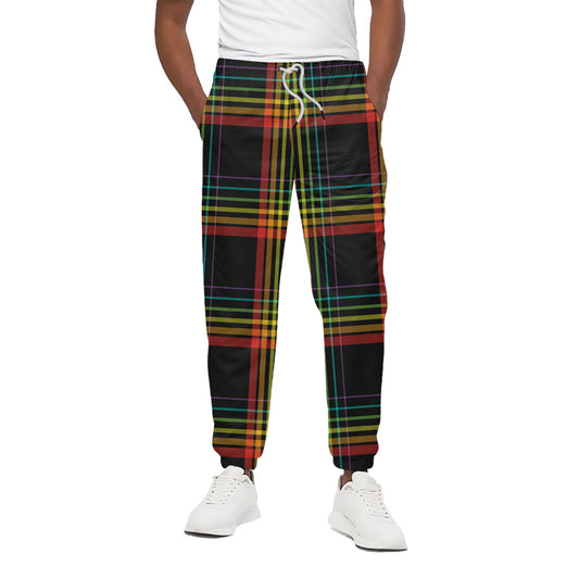 Rainbow Tartan Pattern Print Cotton Pants
