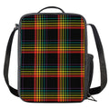 Rainbow Tartan Pattern Print Crossbody Lunch Bag