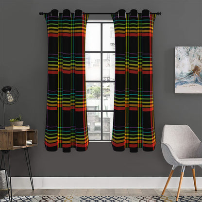 Rainbow Tartan Pattern Print Curtain