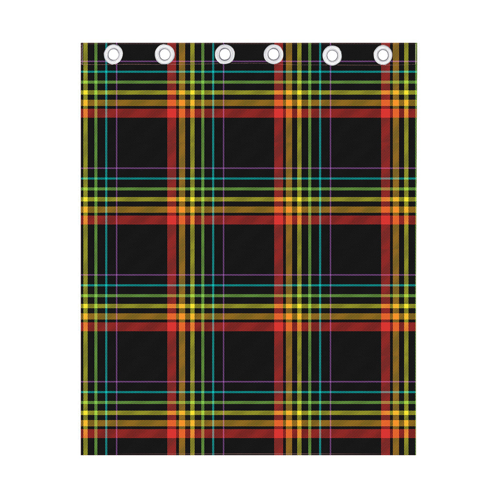 Rainbow Tartan Pattern Print Curtain