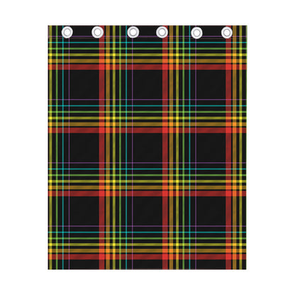 Rainbow Tartan Pattern Print Curtain