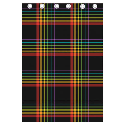 Rainbow Tartan Pattern Print Curtain