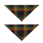 Rainbow Tartan Pattern Print Dog Bandana