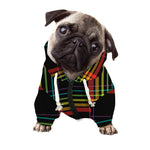 Rainbow Tartan Pattern Print Dog Zip Up Hoodie