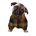 Rainbow Tartan Pattern Print Dog Zip Up Jacket