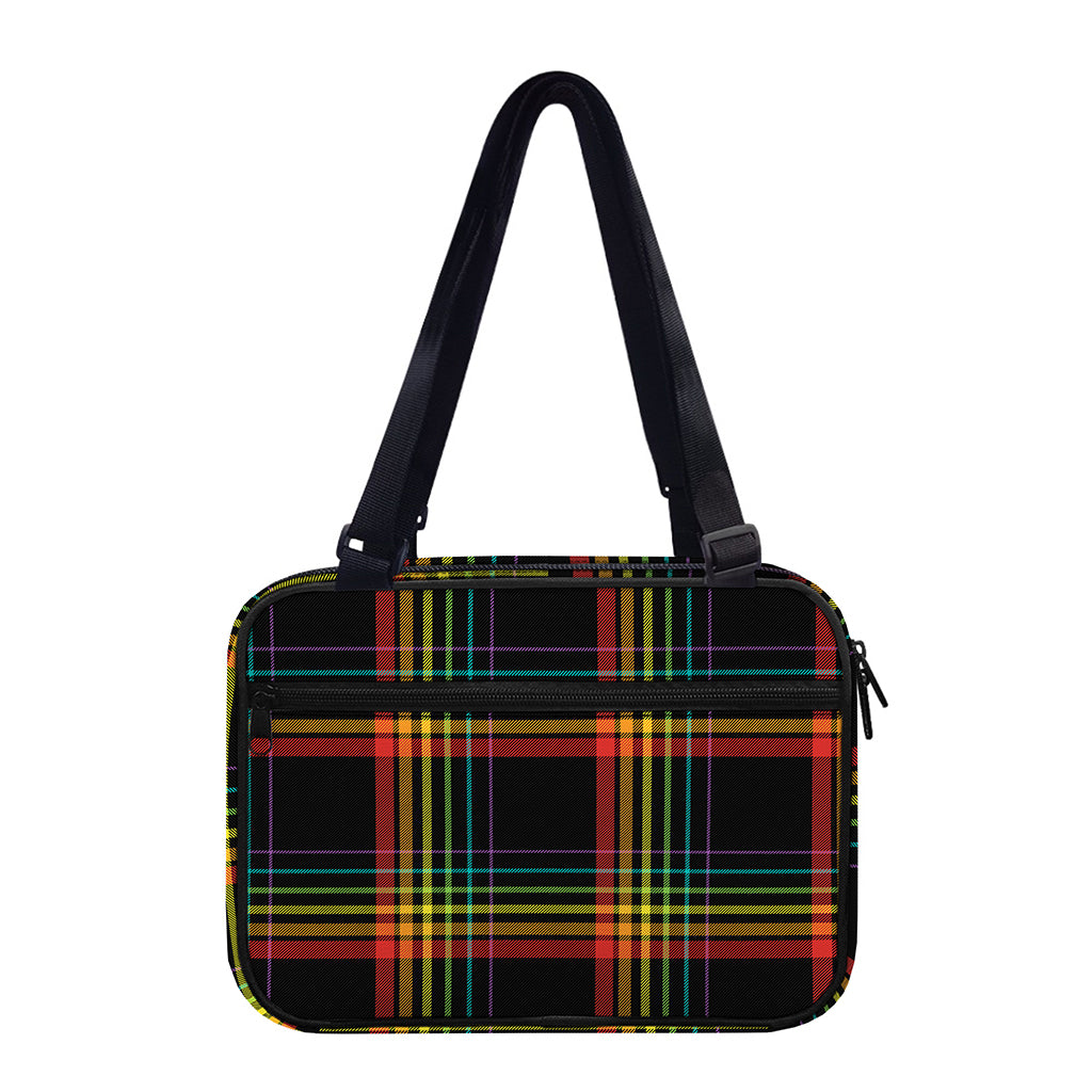 Rainbow Tartan Pattern Print Double Strap Bible Bag