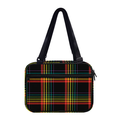 Rainbow Tartan Pattern Print Double Strap Bible Bag