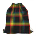 Rainbow Tartan Pattern Print Drawstring Bag