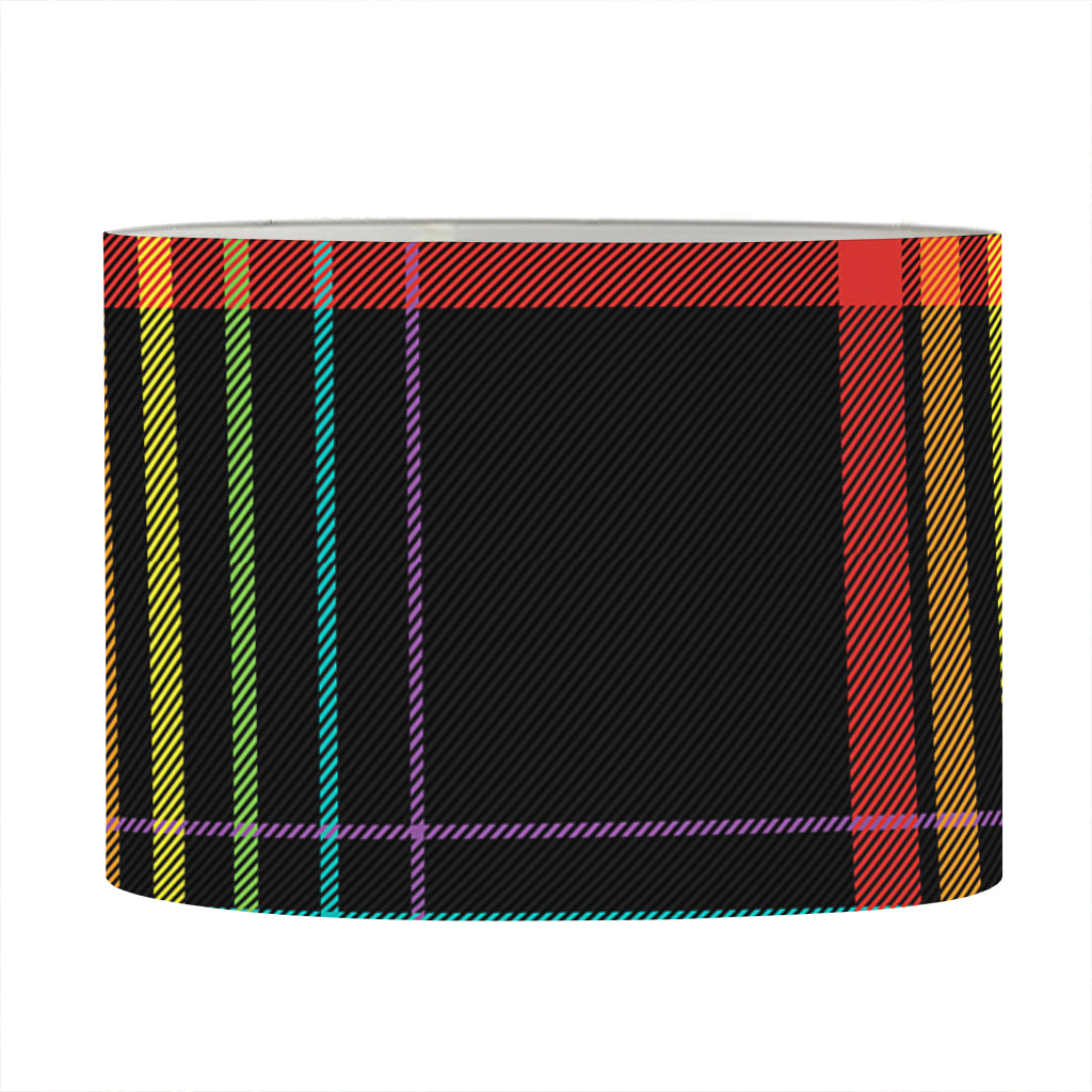 Rainbow Tartan Pattern Print Drum Lamp Shade