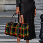 Rainbow Tartan Pattern Print Duffle Bag