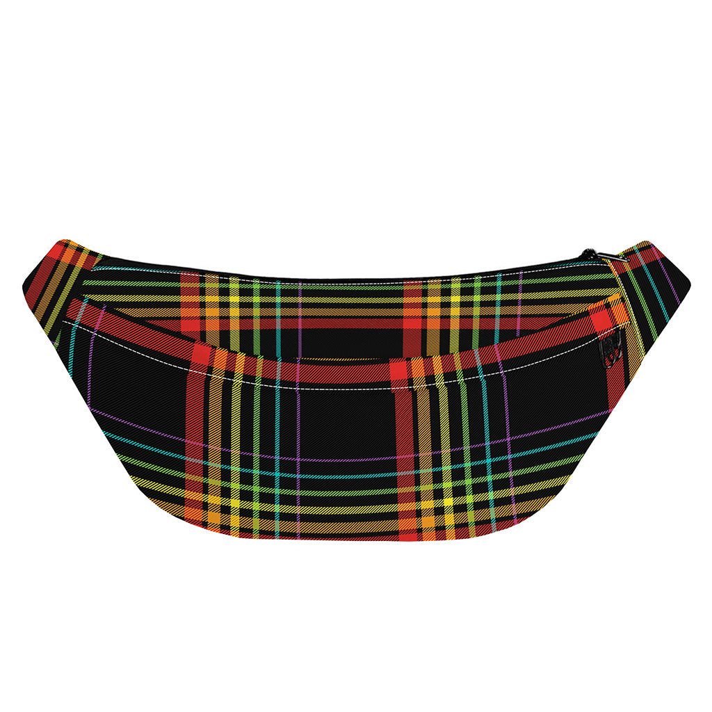 Rainbow Tartan Pattern Print Fanny Pack