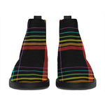 Rainbow Tartan Pattern Print Flat Ankle Boots