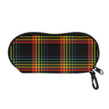 Rainbow Tartan Pattern Print Glasses Case