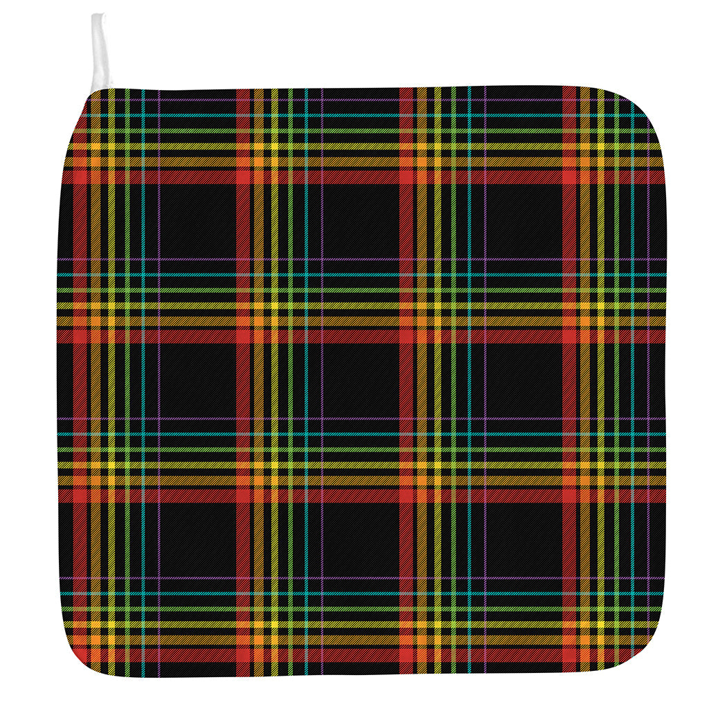 Rainbow Tartan Pattern Print Hand Towel