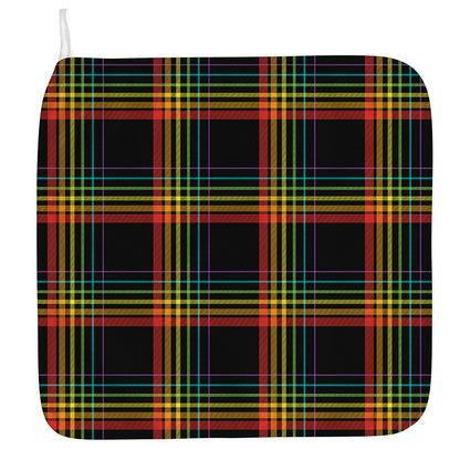 Rainbow Tartan Pattern Print Hand Towel