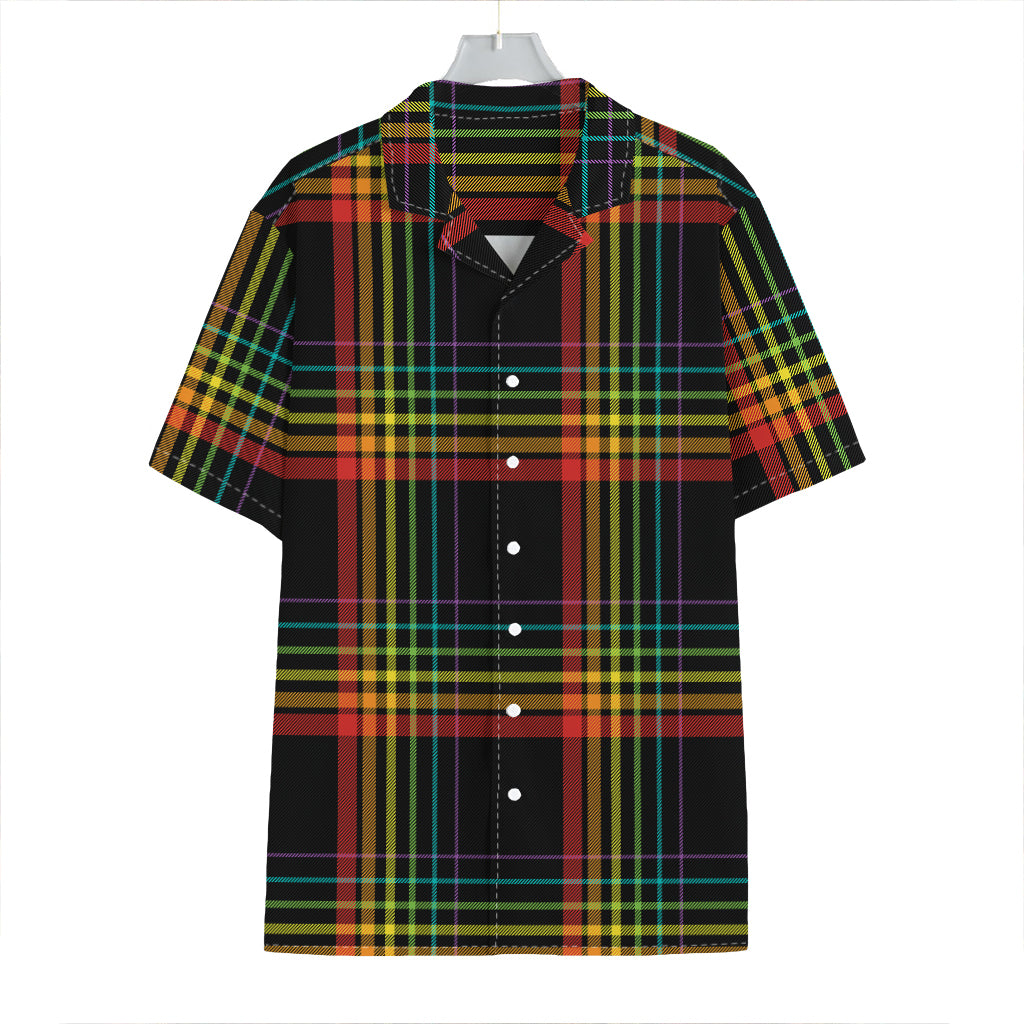 Rainbow Tartan Pattern Print Hawaiian Shirt