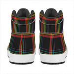 Rainbow Tartan Pattern Print High Top Leather Sneakers