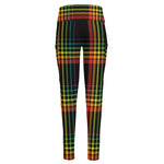 Rainbow Tartan Pattern Print High-Waisted Pocket Leggings