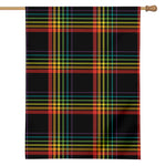 Rainbow Tartan Pattern Print House Flag