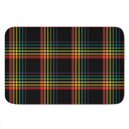 Rainbow Tartan Pattern Print Indoor Door Mat