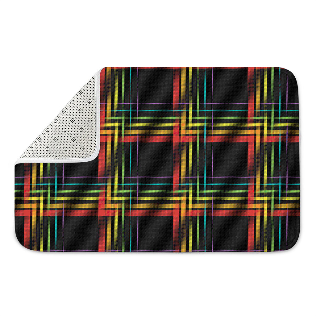 Rainbow Tartan Pattern Print Indoor Door Mat