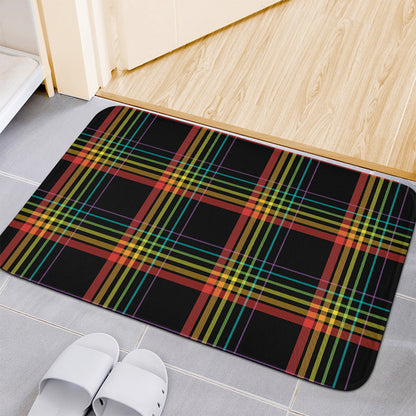 Rainbow Tartan Pattern Print Indoor Door Mat