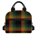 Rainbow Tartan Pattern Print Insulated Lunch Bag