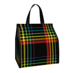 Rainbow Tartan Pattern Print Insulated Lunch Tote