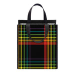 Rainbow Tartan Pattern Print Insulated Lunch Tote