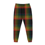 Rainbow Tartan Pattern Print Jogger Pants