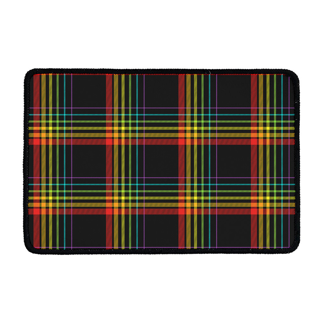 Rainbow Tartan Pattern Print Kitchen Mat