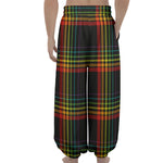 Rainbow Tartan Pattern Print Lantern Pants