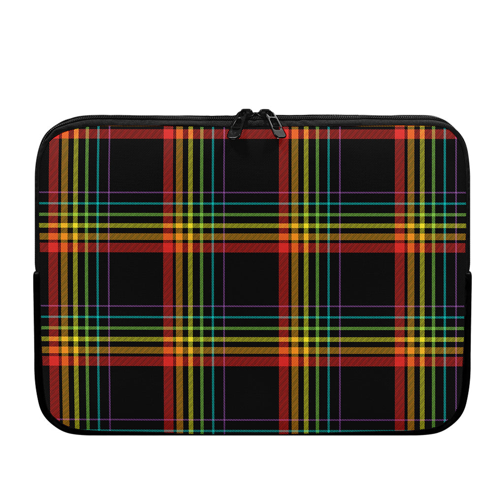 Rainbow Tartan Pattern Print Laptop Sleeve