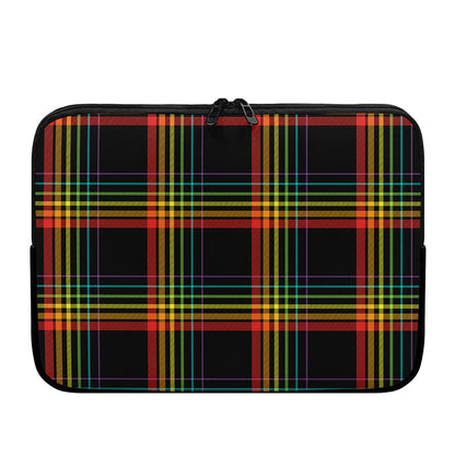 Rainbow Tartan Pattern Print Laptop Sleeve