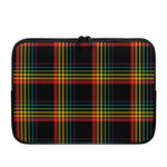 Rainbow Tartan Pattern Print Laptop Sleeve