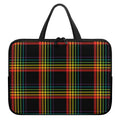 Rainbow Tartan Pattern Print Laptop Sleeve With Handle
