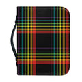 Rainbow Tartan Pattern Print Leather Bible Cover
