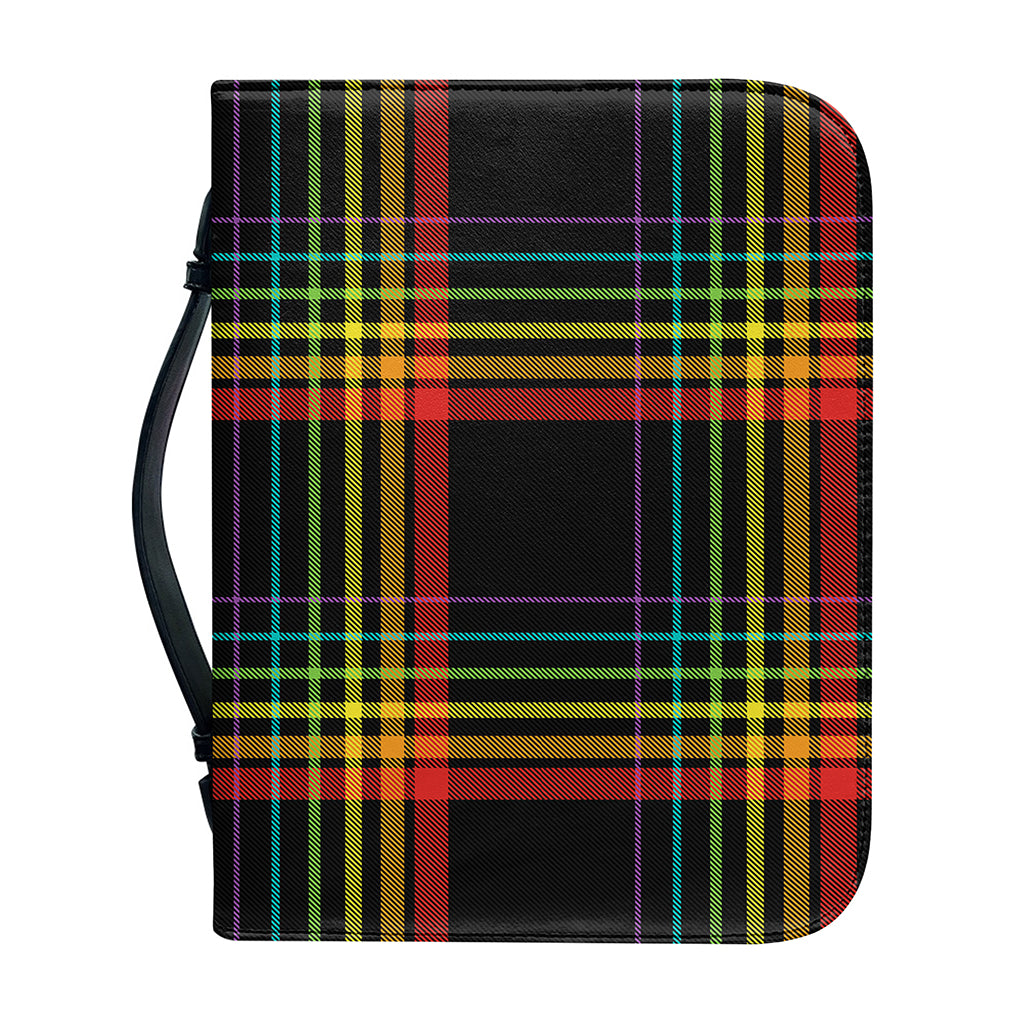 Rainbow Tartan Pattern Print Leather Bible Cover