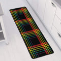 Rainbow Tartan Pattern Print Long Kitchen Mat