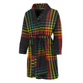 Rainbow Tartan Pattern Print Men's Bathrobe