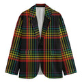 Rainbow Tartan Pattern Print Men's Blazer