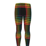 Rainbow Tartan Pattern Print Men's leggings