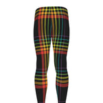 Rainbow Tartan Pattern Print Men's leggings