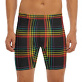 Rainbow Tartan Pattern Print Men's Long Boxer Briefs