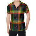 Rainbow Tartan Pattern Print Men's Shirt