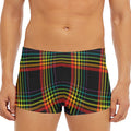 Rainbow Tartan Pattern Print Men's Short Boxer Briefs