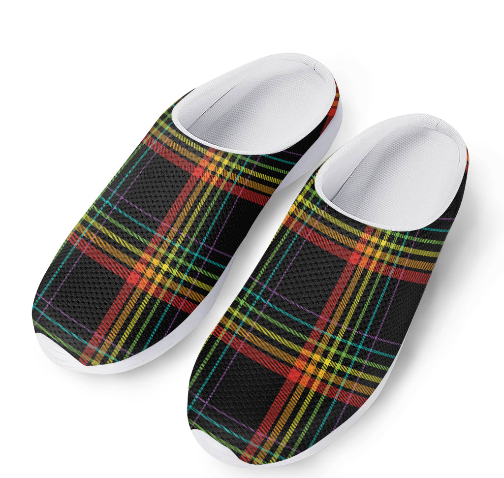 Rainbow Tartan Pattern Print Mesh Casual Shoes