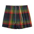 Rainbow Tartan Pattern Print Mesh Shorts