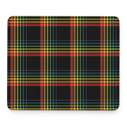Rainbow Tartan Pattern Print Mouse Pad